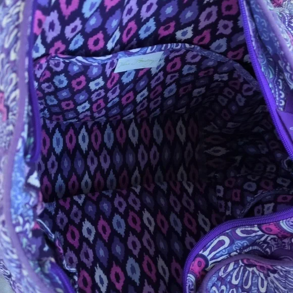Vera Bradley Purple Floral Quilted Tote Bag - Picture 5 of 6